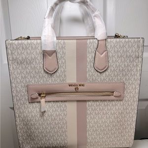 Michael Kors Kempner Large Logo Stripe Tote Bag